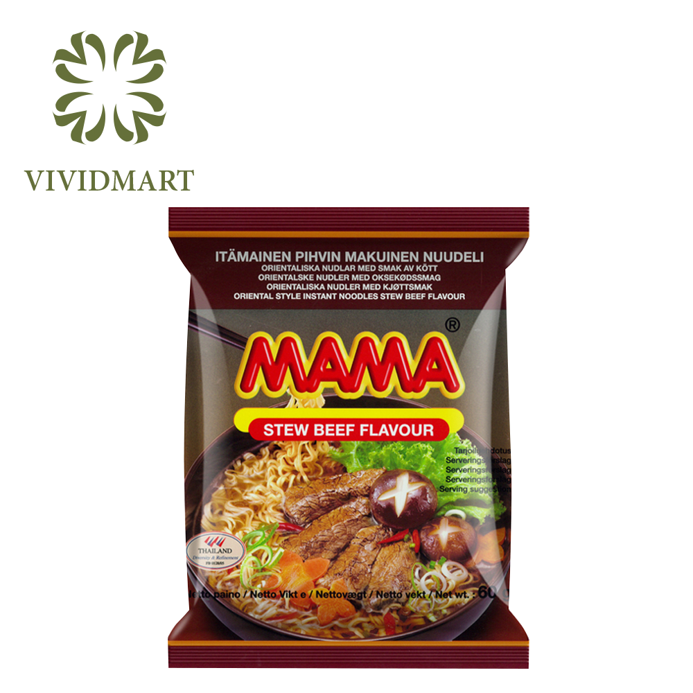 MAMA - Mì Mama gói nhỏ Bò hầm, Mì Mama bò hầm, Mì bò hầm Mama, Mì Ma Ma bò hầm, Mì bò hầm Ma Ma, Mì ăn liền Thái Lan (60g/gói)