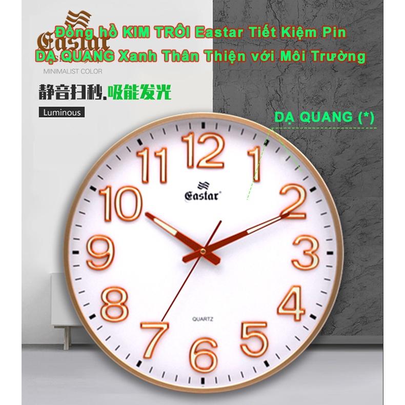 Đồng hồ EASTAR Tròn Lớn – Số nổi 3D có DẠ QUANG (*) – Máy KIM TRÔI - Bảo Hành 1 Năm - Tặng Pin Maxell