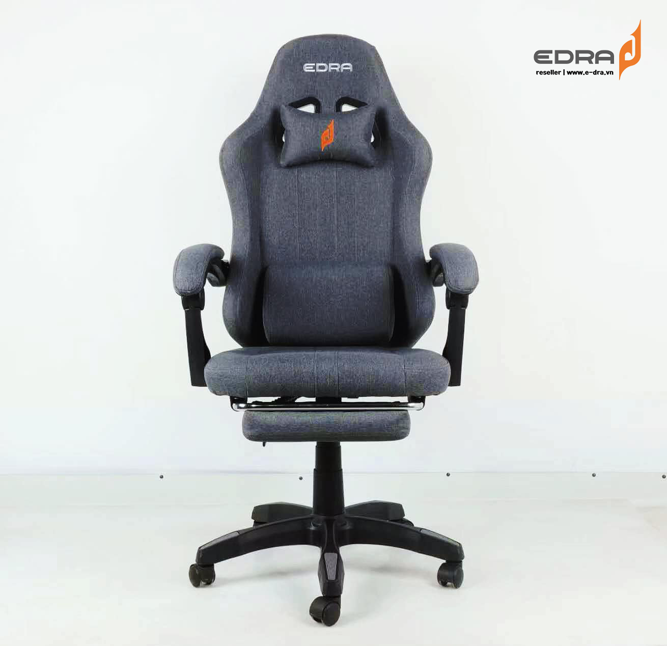 Ghế gaming EDRA Yummy EGC232 V2 Fabric có gác chân - Hàng chính hãng