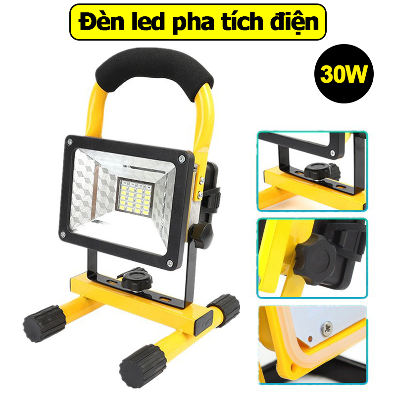 Đèn led pha tích điện W804 30W xách tay