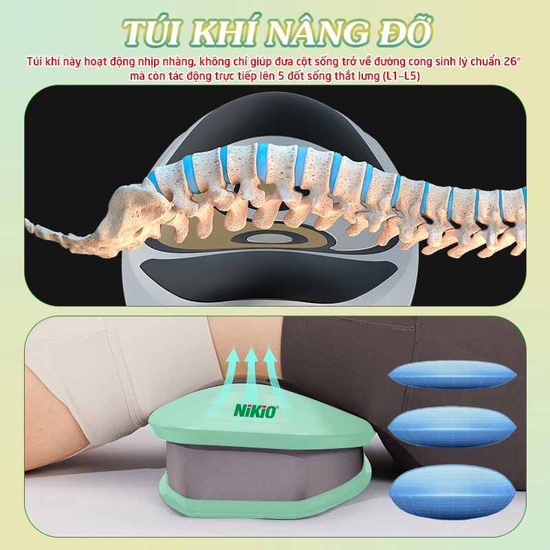 Máy massage lưng cột sống đa năng Nikio NK-159 - Giải pháp hỗ trợ giảm đau nhức mỏi lưng