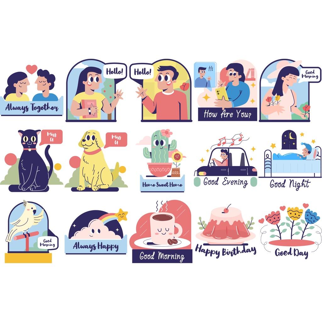 Sticker cute đáng yếu chống nước dán trang trí laptop, mũ nón bảo hiểm, vali, xe tay ga - ST07