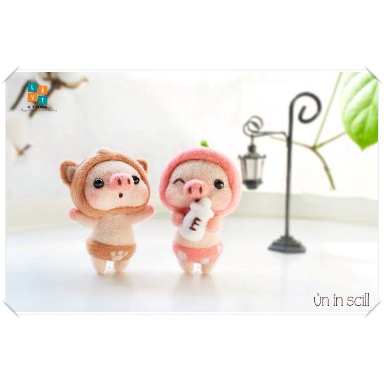 KIT LEN CHỌC ỦN ỈN SCILL - Needle Felting Pig - Handmade, Quà Tặng, DIYS