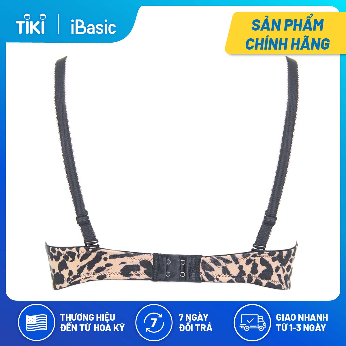 Áo ngực có gọng mút vừa cup demi hoạ tiết iBasic BRAW150