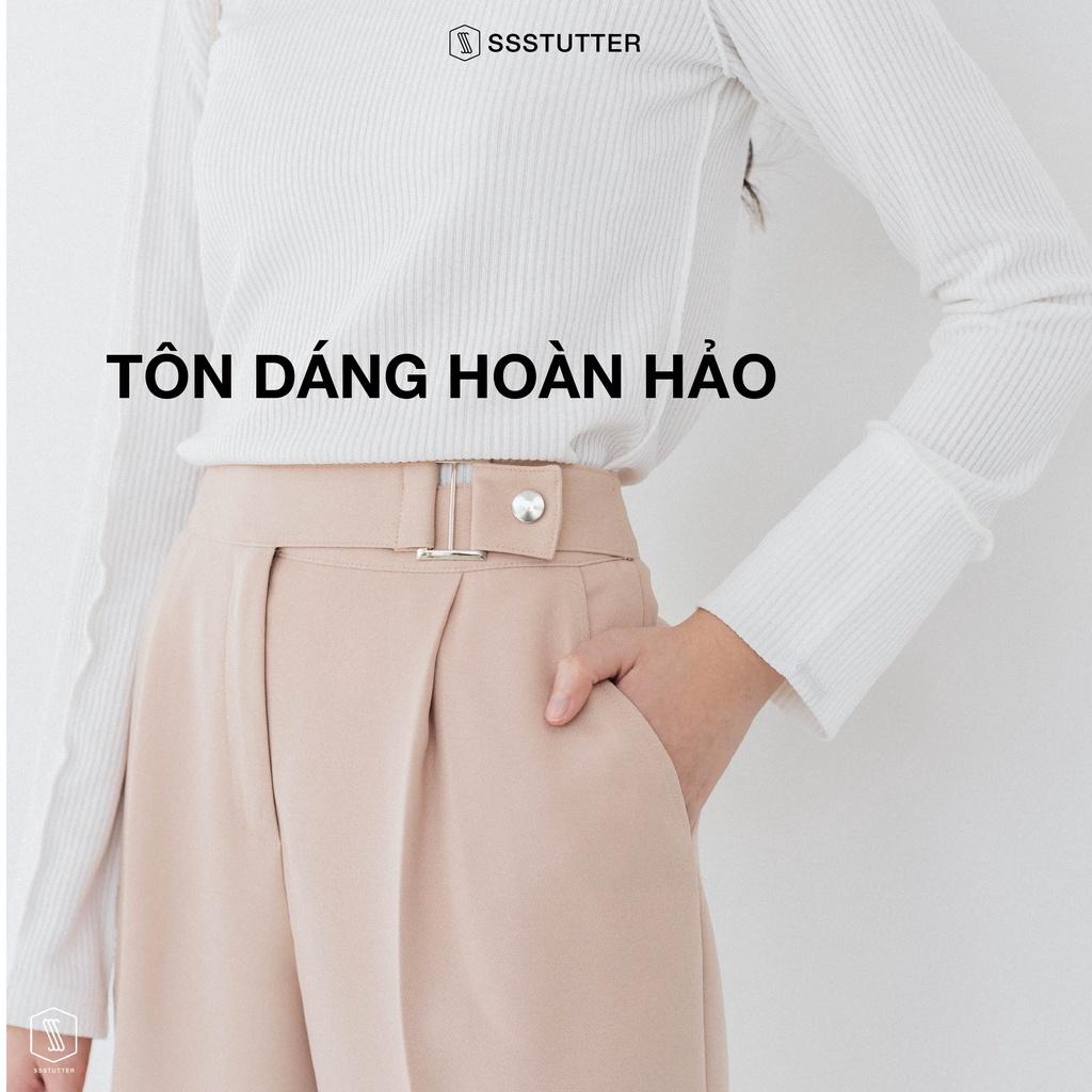 Quần dài nữ SSSTUTTER dáng ôm đính kèm đai Side Pants / her