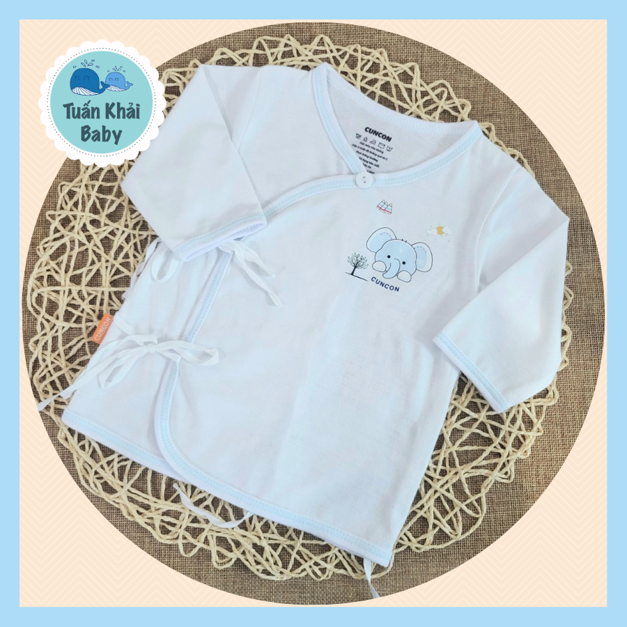 1 Áo sơ sinh Tay Dài Cột Dây cao cấp CUNCON - Chất vải cotton 100% rất mềm dịu dành riêng cho bé sơ sinh