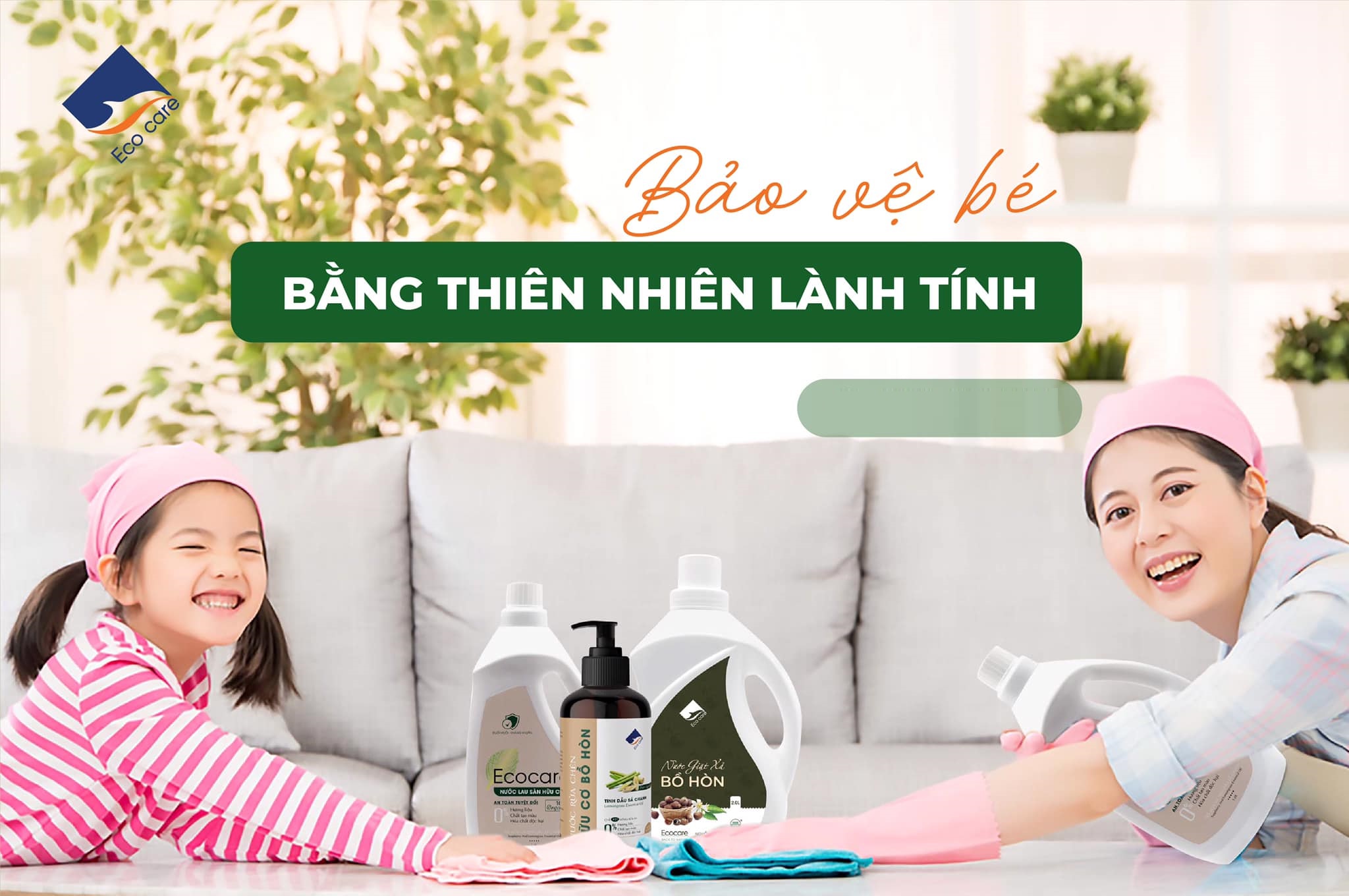 Nước Rửa Tay Bồ Hòn Hữu Cơ ECOCARE 1 lít - Sạch khuẩn, chăm sóc da tay, tinh dầu khử mùi