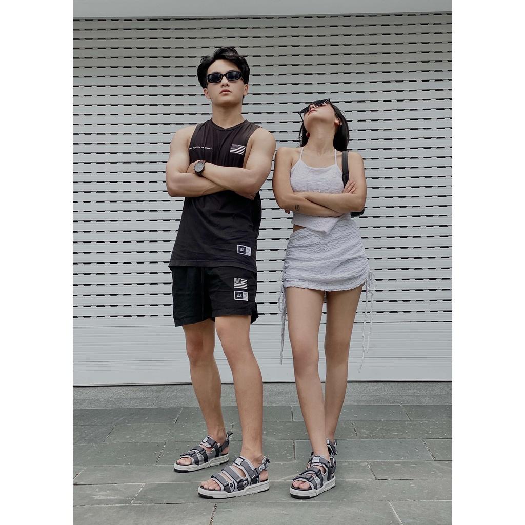 Giày sandal nam nữ unisex đi học quai ngang Buenas Sport SD6868 đế cao 3 phân