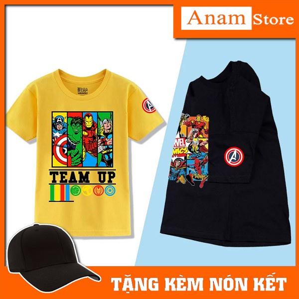 Áo thun trẻ em Marvel 3, Tặng kèm nón kết, Có size người Lớn, Anam Store