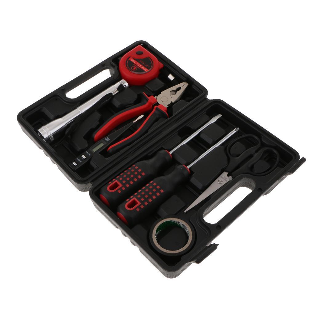 8 Piece Tool Set-General Household Hand Tool Kit, Auto Repair Tool Set, with Plastic Toolbox Storage Case