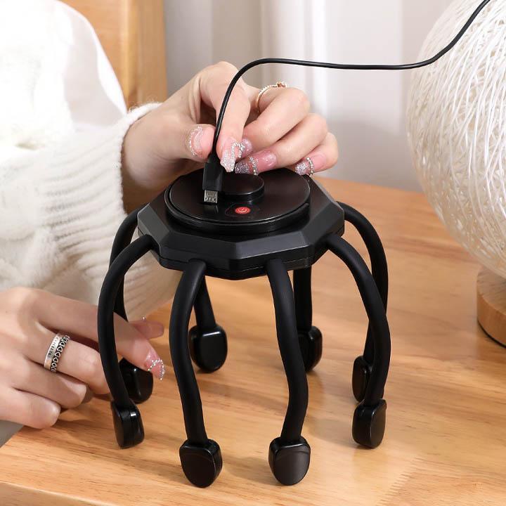Máy massage đầu thông minh thế hệ mới dùng pin sạc, loại 8 tay