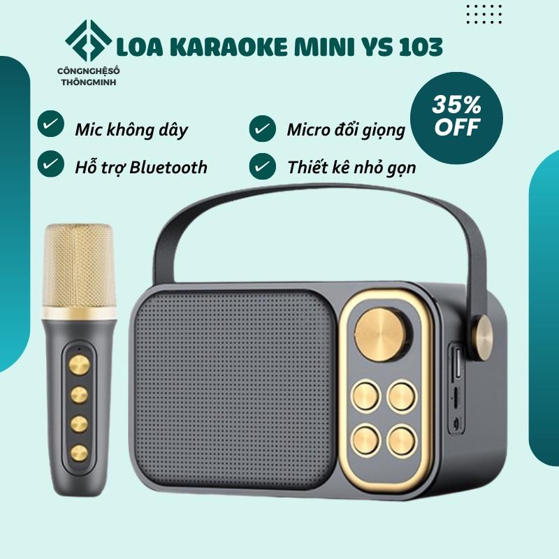 Loa Karaoke Bluetooth Mini YS-103 Kèm 1 Micro Không Dây Công Suất 5W Âm Thanh Siêu Hay-Loa Karaoke Mini Bluetooth