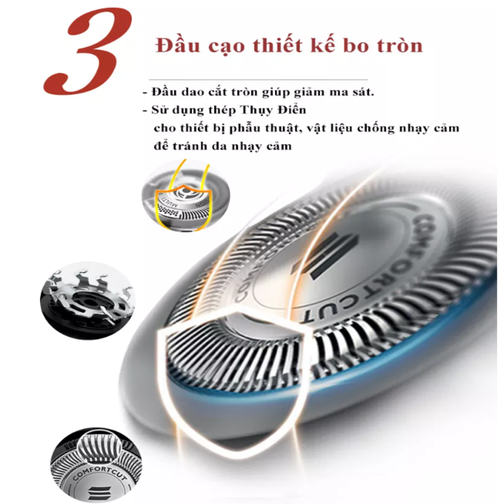 Máy Cạo Râu Khô Và Uớt Lưỡi Tự Mài Cao Cấp Thương Hiệu Philips S1060 - Hàng Nhập Khẩu