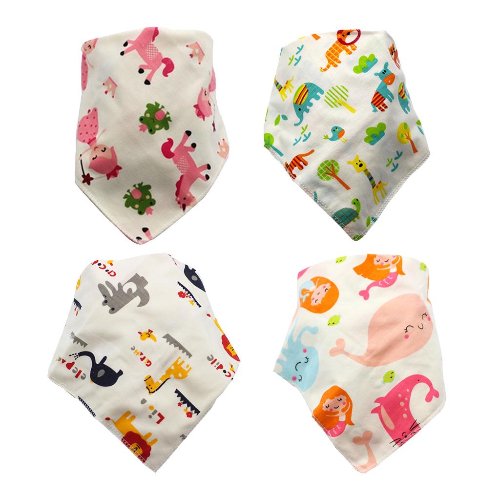 Baby Bandana Bib Set, 4-Pack Super Absorbent, Drool Bibs for Boys & Girls