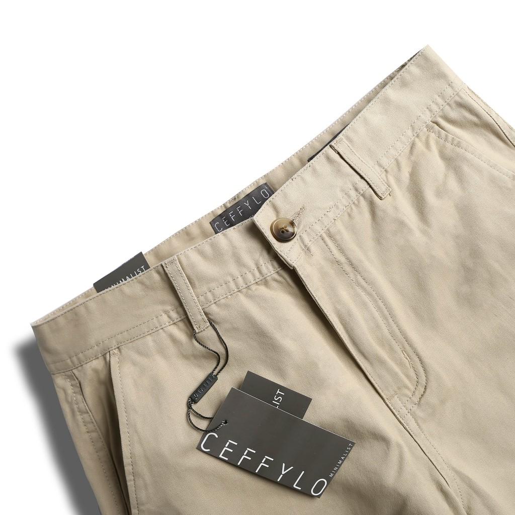 Quần Shorts Khaki trơn Be, Form Slimfit CEFFYLO