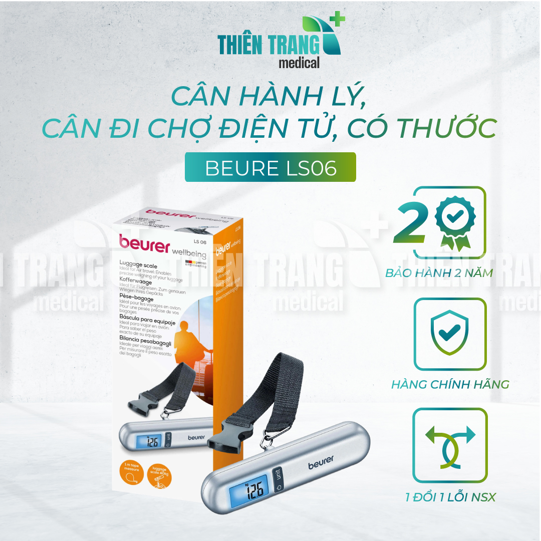 Cân Hành Lý, Cân Đi Chợ Điện Tử với Thước Đo LS06 Thiên Trang Medical