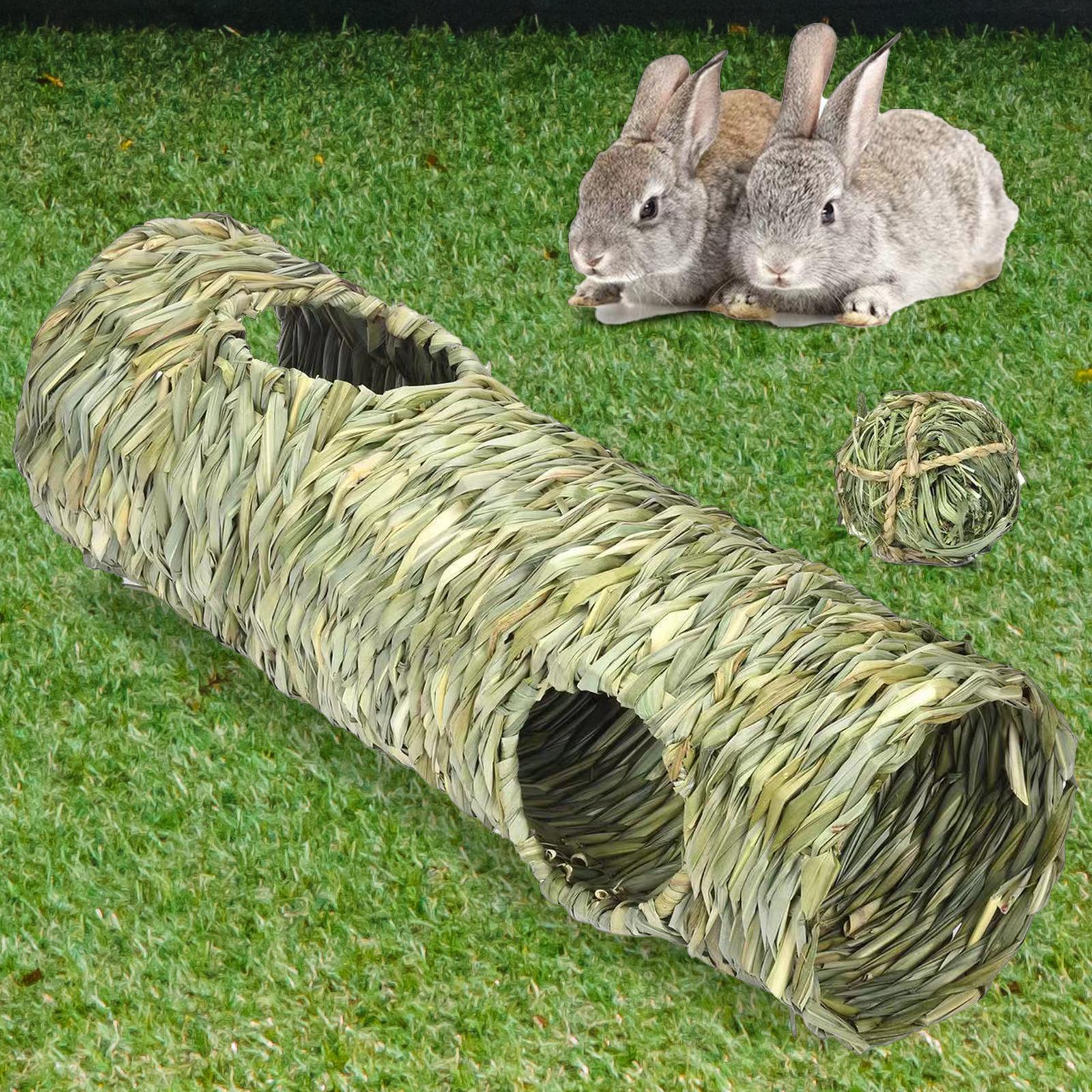 Grass Tunnel Toy Hideaway House Durable for Hamster Chinchilla Pocket Pets