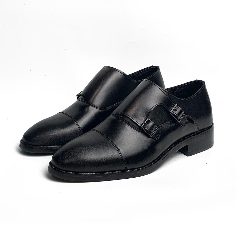 Giày tây nam Double Monk Strap MAD Black da bò cao cấp giá rẻ nhất uy tín chất lượng tốt thời trang phong cách