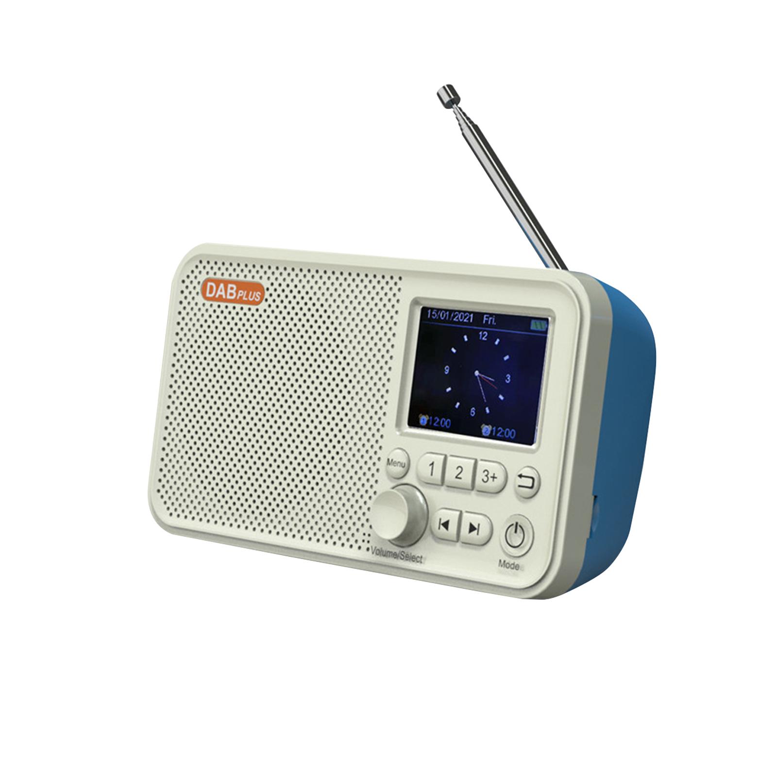 Portable DAB FM Digital Radio USB Rechargeable BT5.0 Alarm Function Radio with Aux In Earphone Socket TF Card Slot