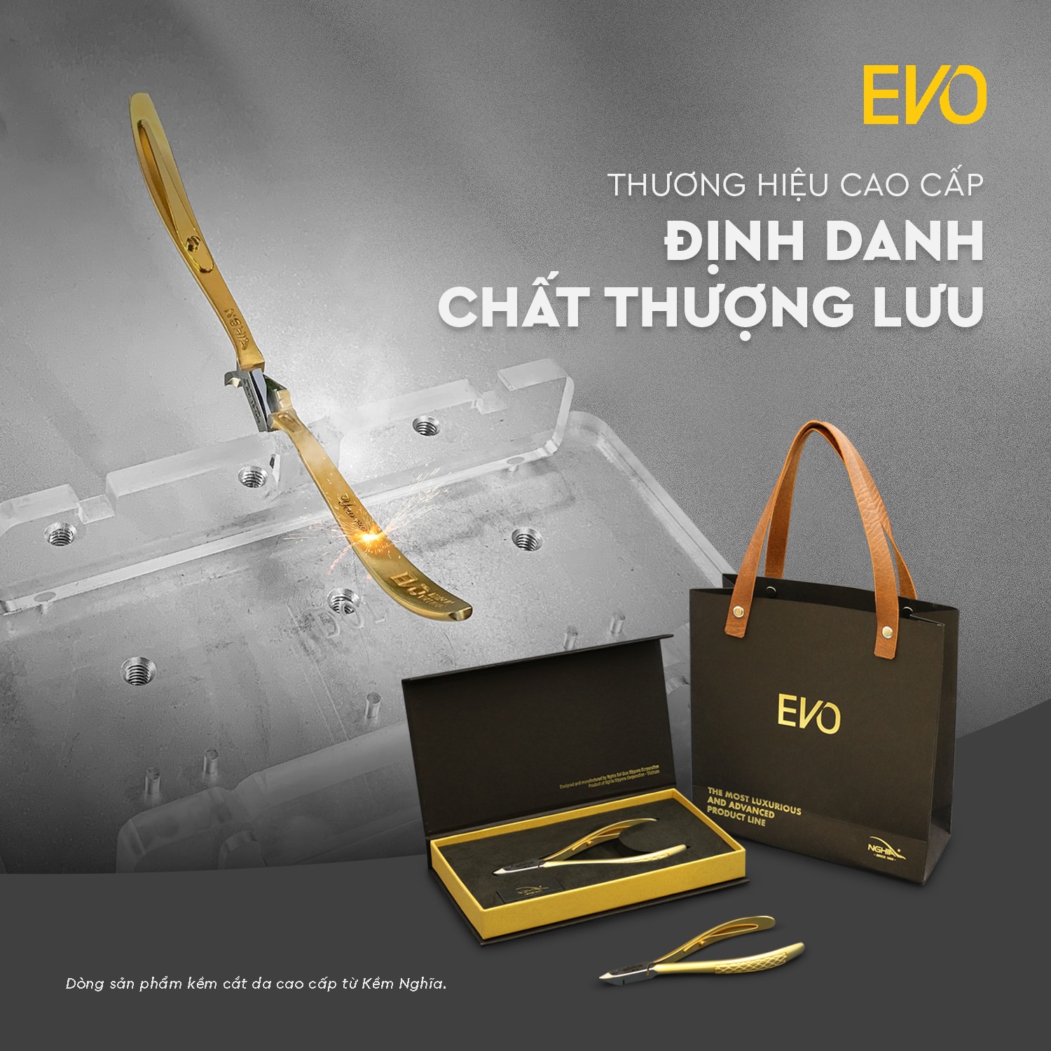 Kềm Cắt Da Mạ Vàng 24K Cao Cấp KỀM NGHĨA EVO.01