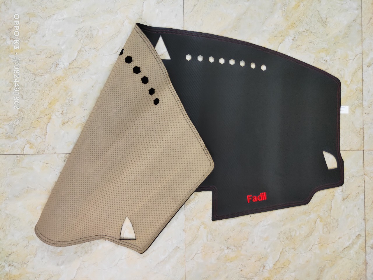 Thảm Taplo Xe Vinfast FADIL 2019-2021 loại da dày cao cấp 3 lớp chống trượt Da Carbon đen