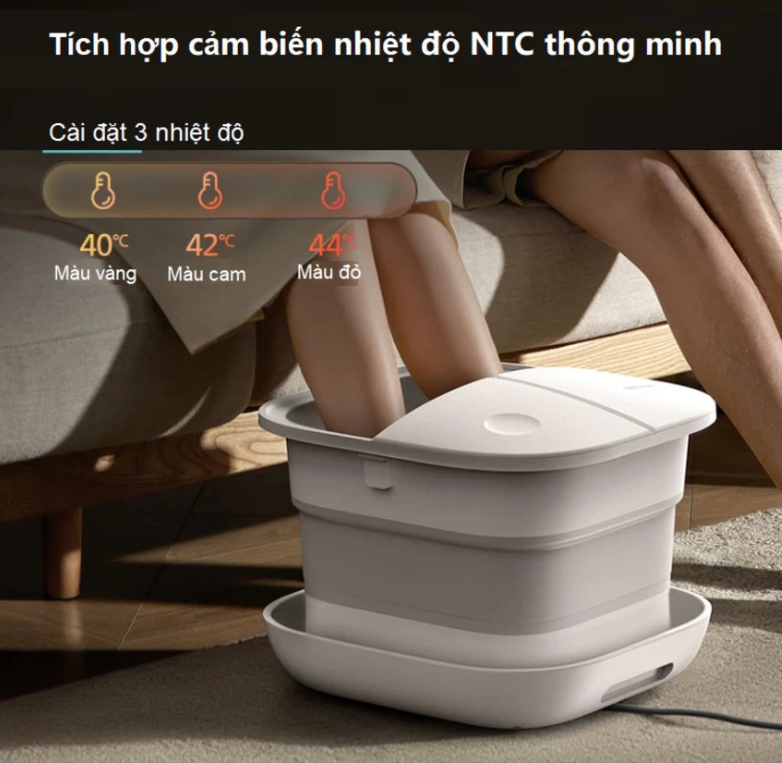 Bồn Ngâm Chân Massage Philips PPM6502 - Massage Thủy Lực - 3 Mức Nhiệt - Hàng chính hãng