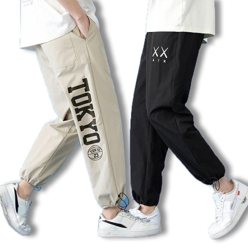 Quần Jogger TOKYO Dài có dây rút chân - Chất Vải Kaki Kiểu Thể Thao UNISEX Hai Màu Đen,Trắng. 01x