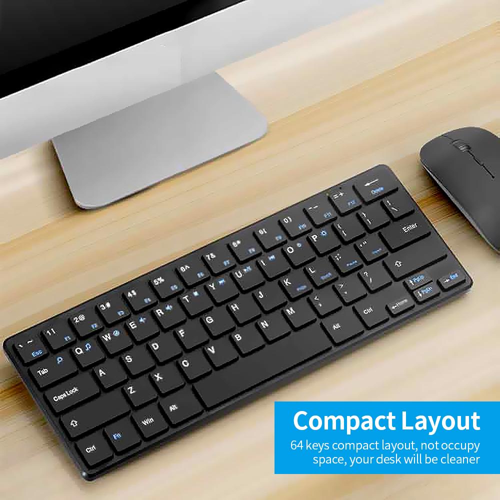 Keyboard Mouse Combo 2.4G Wireless Keyboard Mouse Set Office Keyboard Mouse Set Slim Design Plug and Play for PC Laptop
