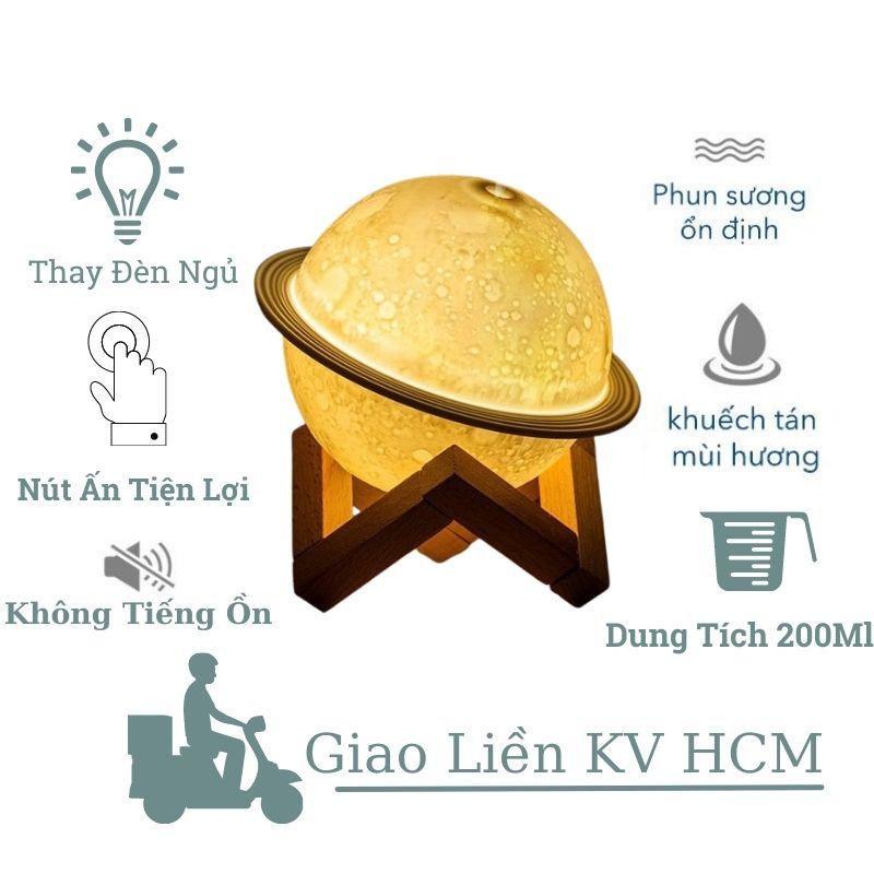 Đèn Phun Sương Khuếch Tán Xông Phòng Hình Mặt Trăng Toả Hương Thơm Phòng Tạo Ẩm Làm Mát Không Khí Khử Mùi Khử Khuẩn