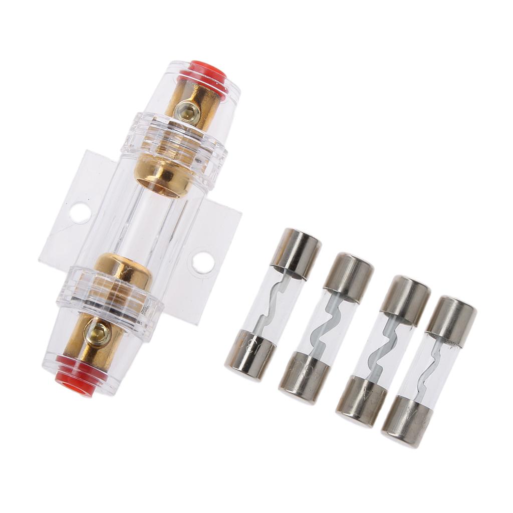 Car Audio Stereo AGU Fuse Holder Box 4 /  Wire with 4pcs 60 AMP Fuses