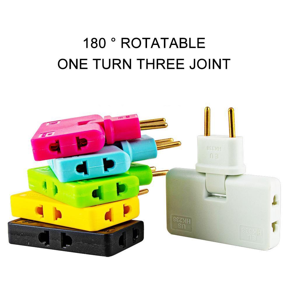 Xoay phích cắm EU Trình chuyển đổi một trong ba phần mở rộng 180 độ Plug Multi Plug Mini Slim Wireless Outlet Bộ điều hợp ánh sáng thuận tiện