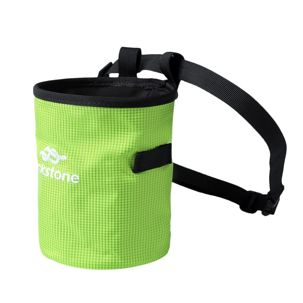 2pcs/set Green & Red Rock Climbers Outdoor Climbing Chalk Bag with Adjustable Belt & Drawstring Closure