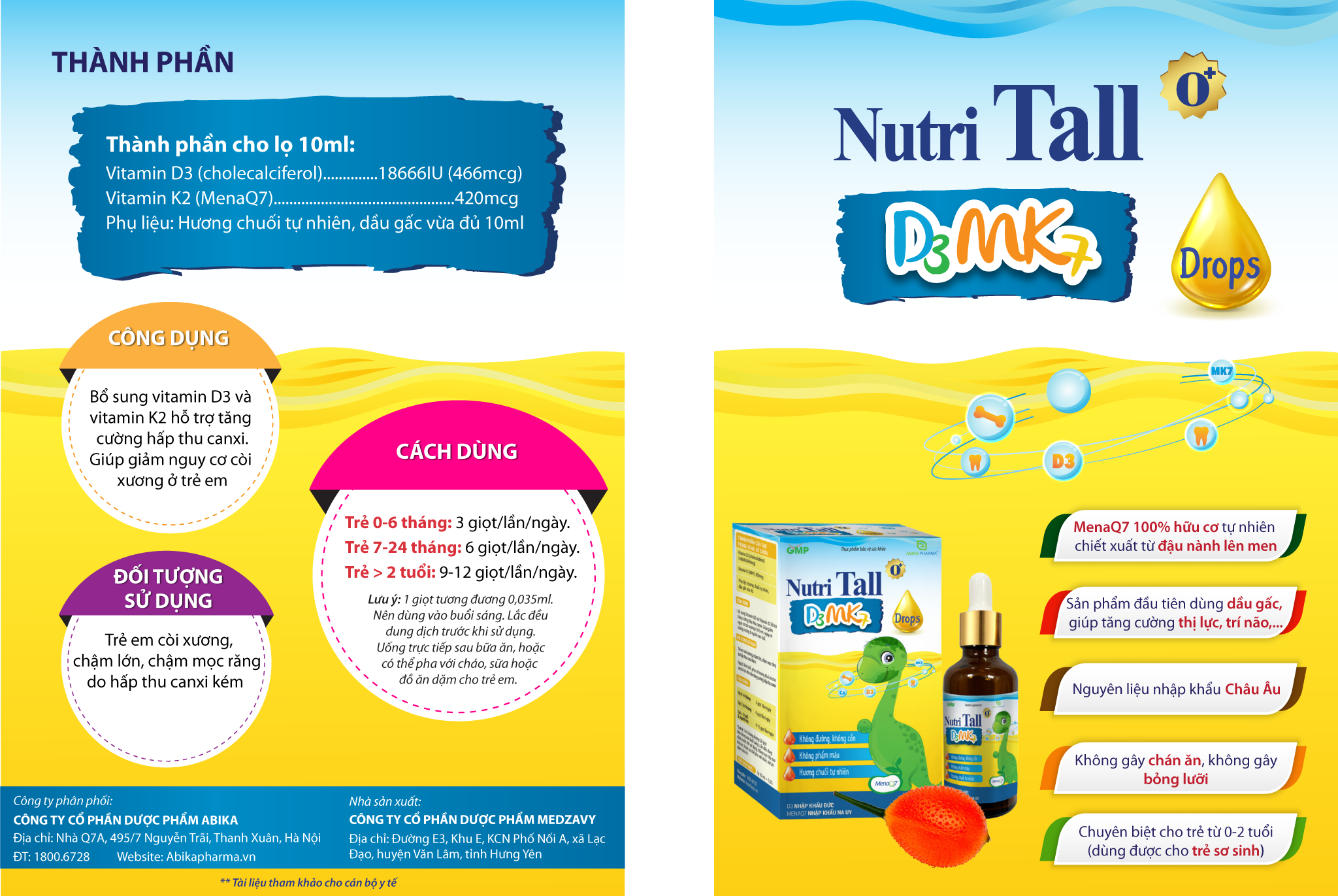 Nutri Tall 0+ – Chuyên biệt phát triển chiều cao cho trẻ sơ sinh- 1 tuổi