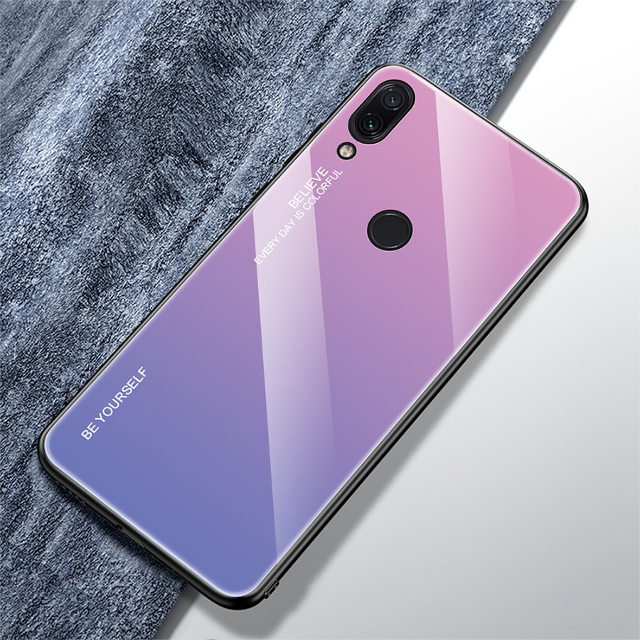 Ốp Lưng Mặt Kính Gradient Cho Xiaomi Redmi Note 7 / Note 7 Pro