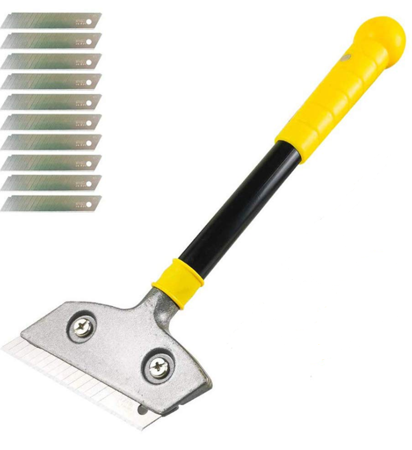 Dụng cụ nạo tấm với 10 lưỡi kim loại, Dụng cụ cạo hạng nặng, Dụng cụ cạo đa năng cho kính, gốm sứ, tấm cảm ứng, xe hơi, gương, nhãn dán, làm sạch