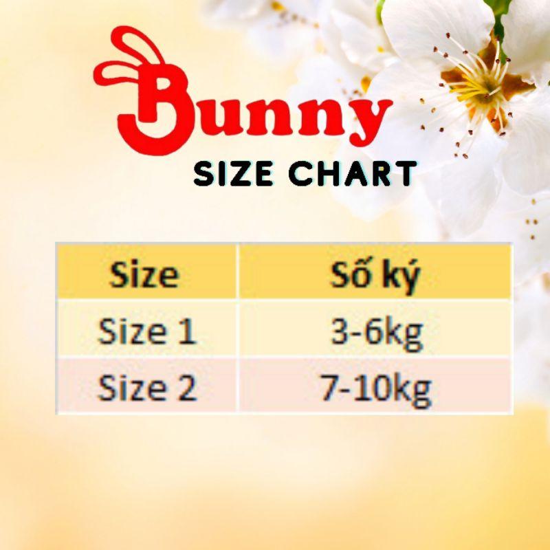 (3-10kg)  Quần sơ sinh lưng cao chất cotton mềm mịn giúp giữ ấm bụng cho bé ngủ ngon - Bunnybaby - Trắng Họa Tiết
