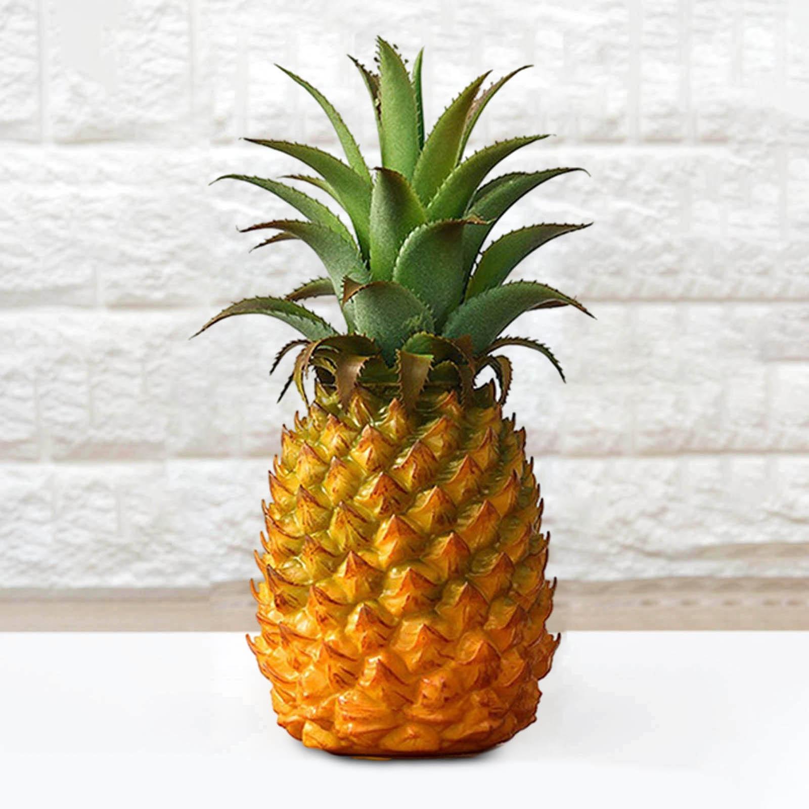 2Packs Modern Artificial Pineapple Fake Fruit Figurine Plant Decor 27x12cm