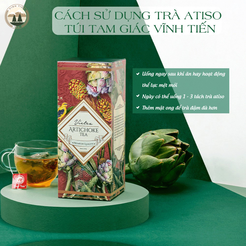 Trà Atiso Túi Tam Giác Vĩnh Tiến - Giải Độc Gan, Hỗ Trợ Tiêu Hóa, Giảm Mụn.
