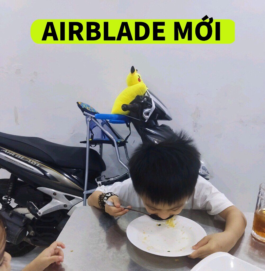 Ghế cho bé ngồi xe AB, Airblade, Airblade mới,Ghế đi xe máy , GHẾ GA XẾP SẮT SƠN TĨNH ĐIỆN