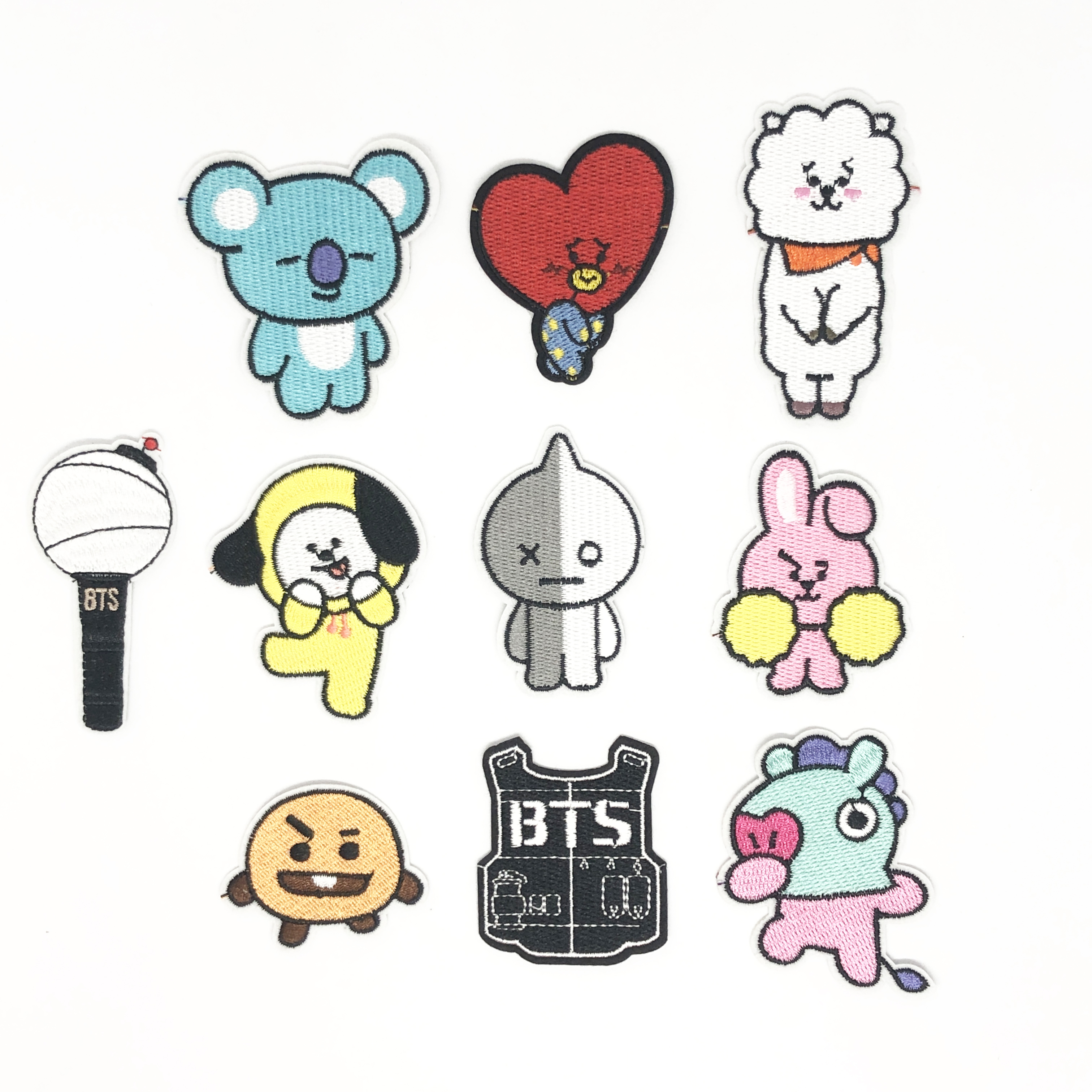 Combo 10 sticker vải ủi áo BTS