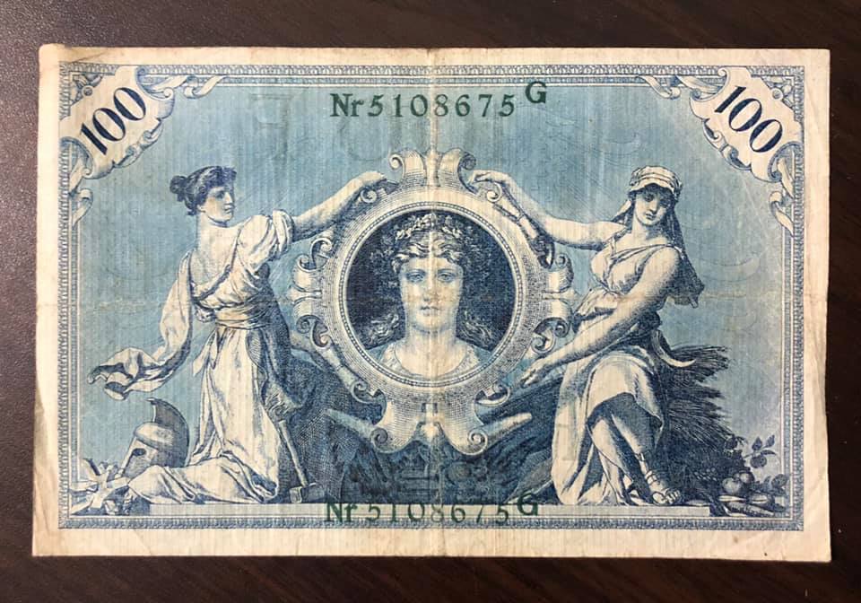 Tiền cổ Đức, tờ 100 Mark 1908 hơn 100 năm tuổi sưu tầm