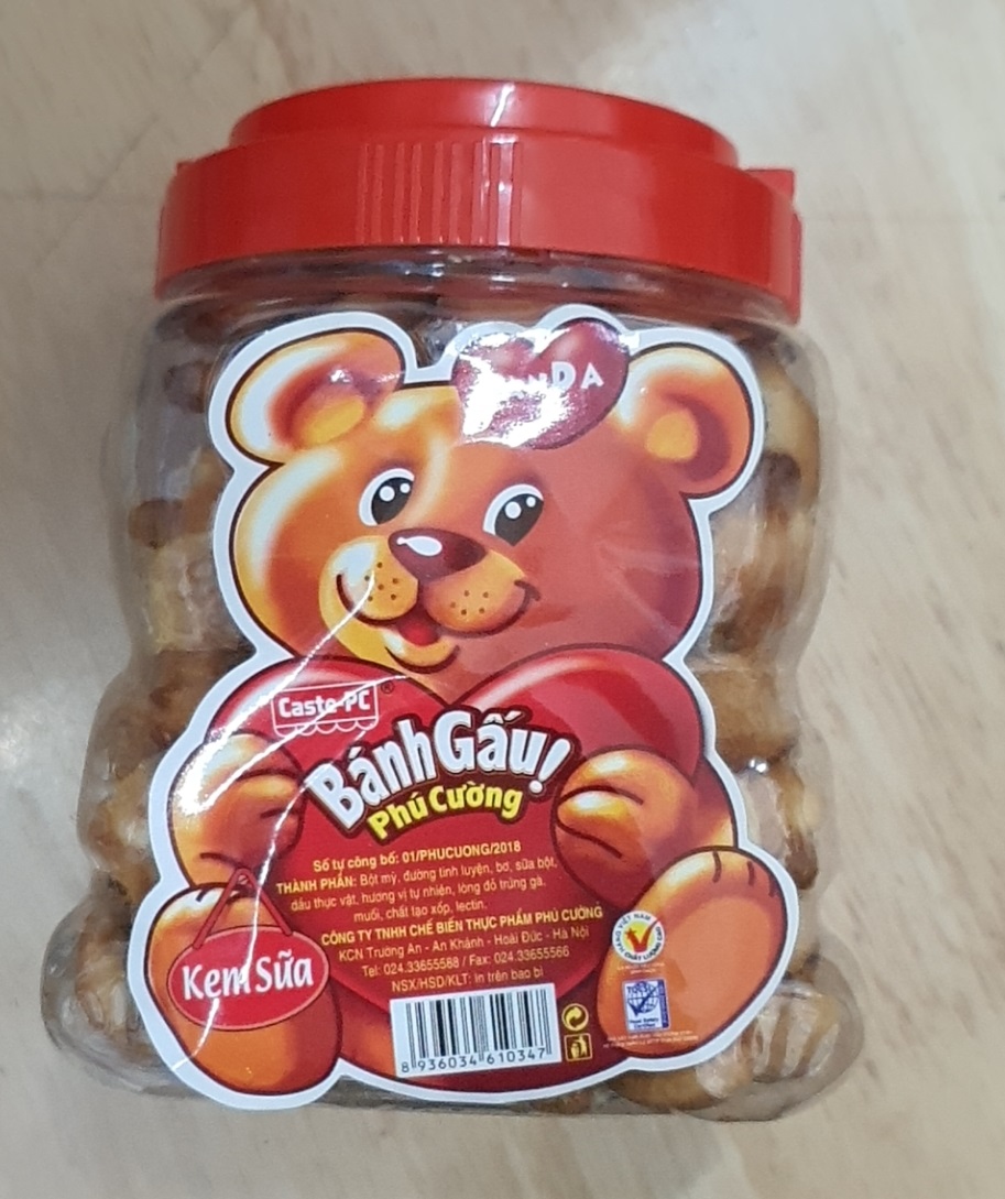 Bánh gấu nhân kem Phú Cường hộp 265g