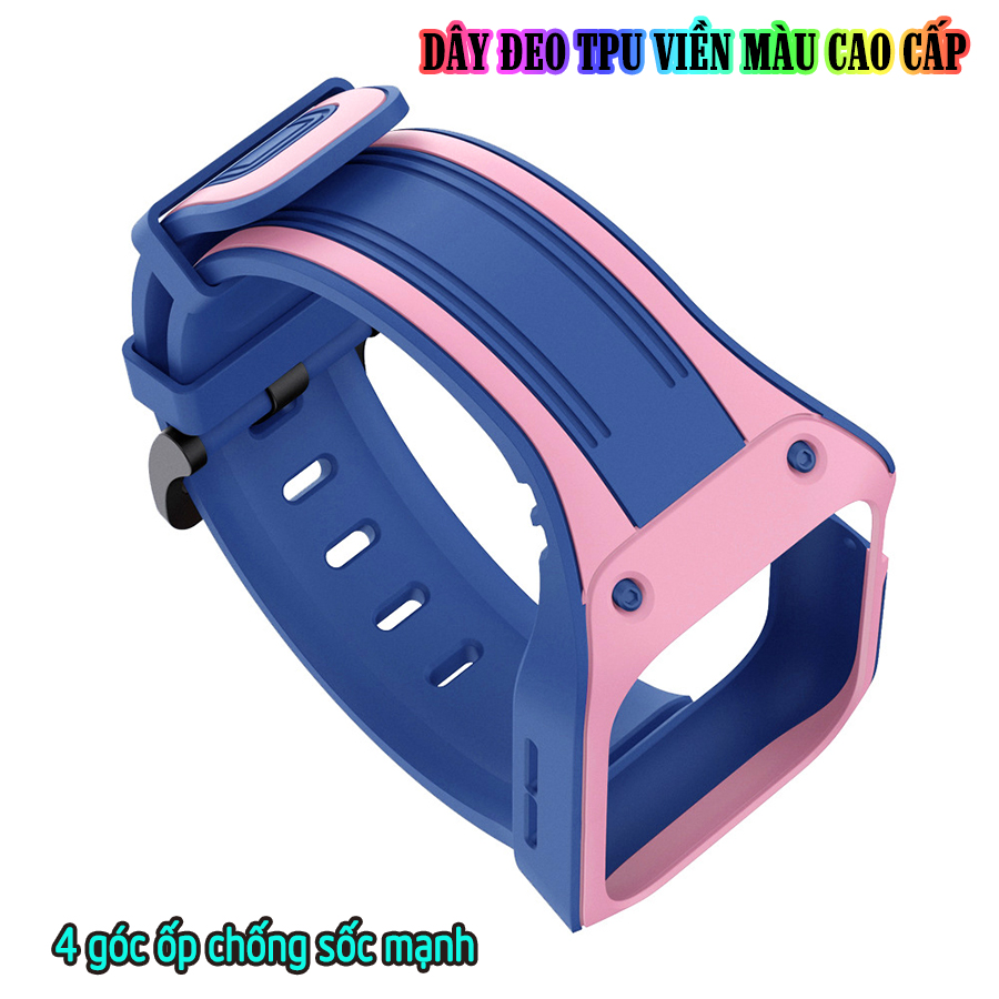 Dây Đeo liền ốp dành cho Apple Watch 7/6/5/4/3/2/1 size 38/40/41/42/44/45mm TPU chống sốc viền màu - nhiều màu
