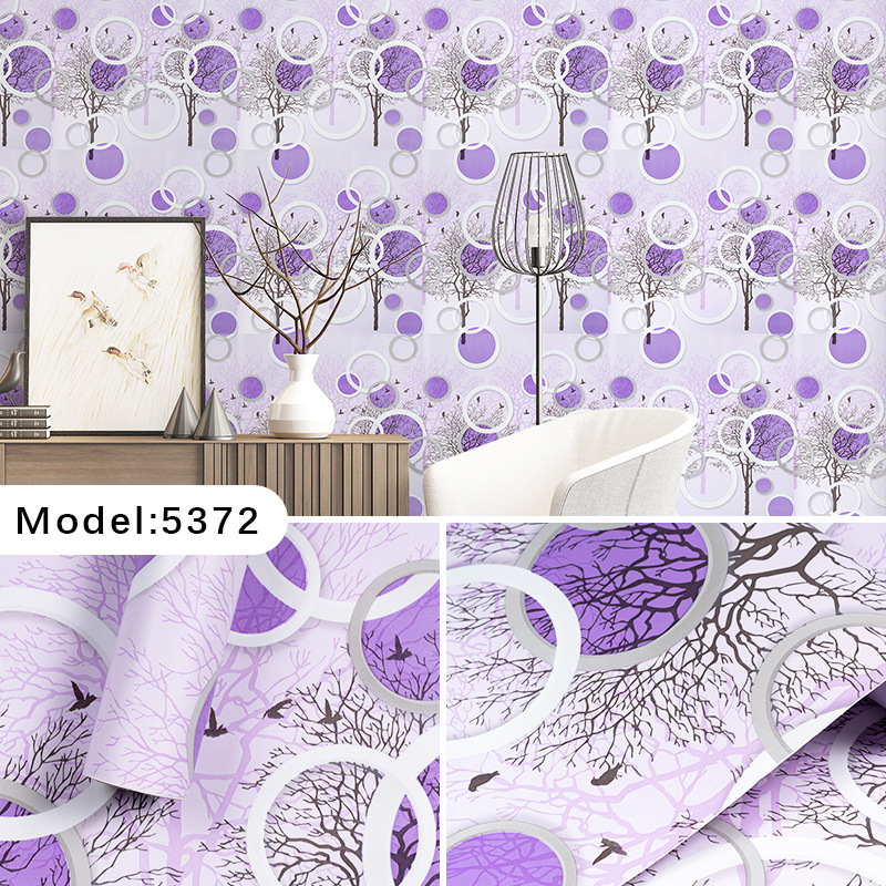Combo 10 mét giấy dán tường, decal dán tường trang trí nhà cửa Ô TRÒN TÍM khổ 45cm
