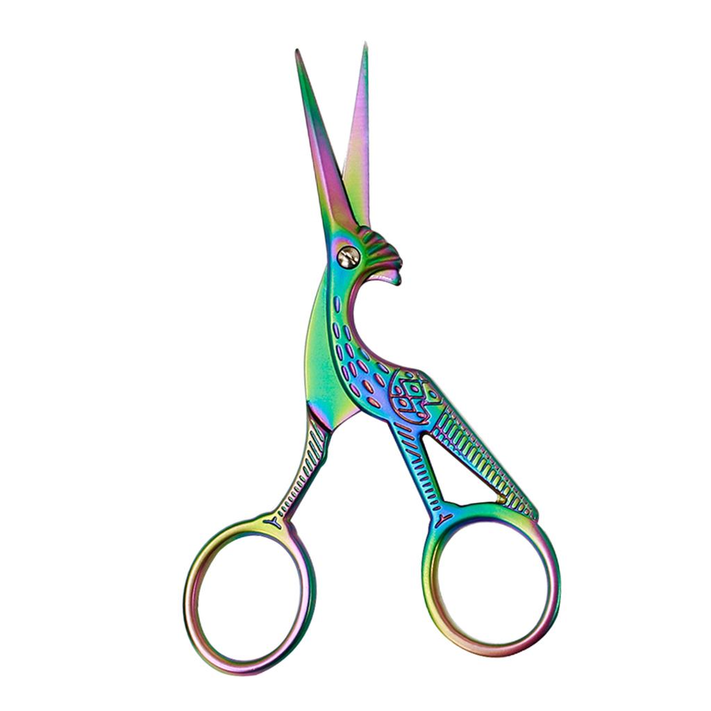 Crane Design Stainless Steel Sewing Embroidery Scissors Cutter Colorful