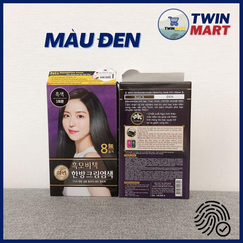 MÀU ĐEN - Kem nhuộm phủ bạc thảo dược Hàn quốc REEN HEUKMOBICHAEK ORIENTAL CREAM