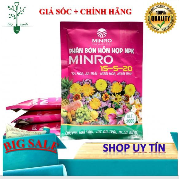 Phân Hỗn Hợp NPK 200Ggr Giúp Ra Hoa MINRO 15-5-20 Chuyên Rau Màu, Cây Ăn Trái và Hoa Kiểng