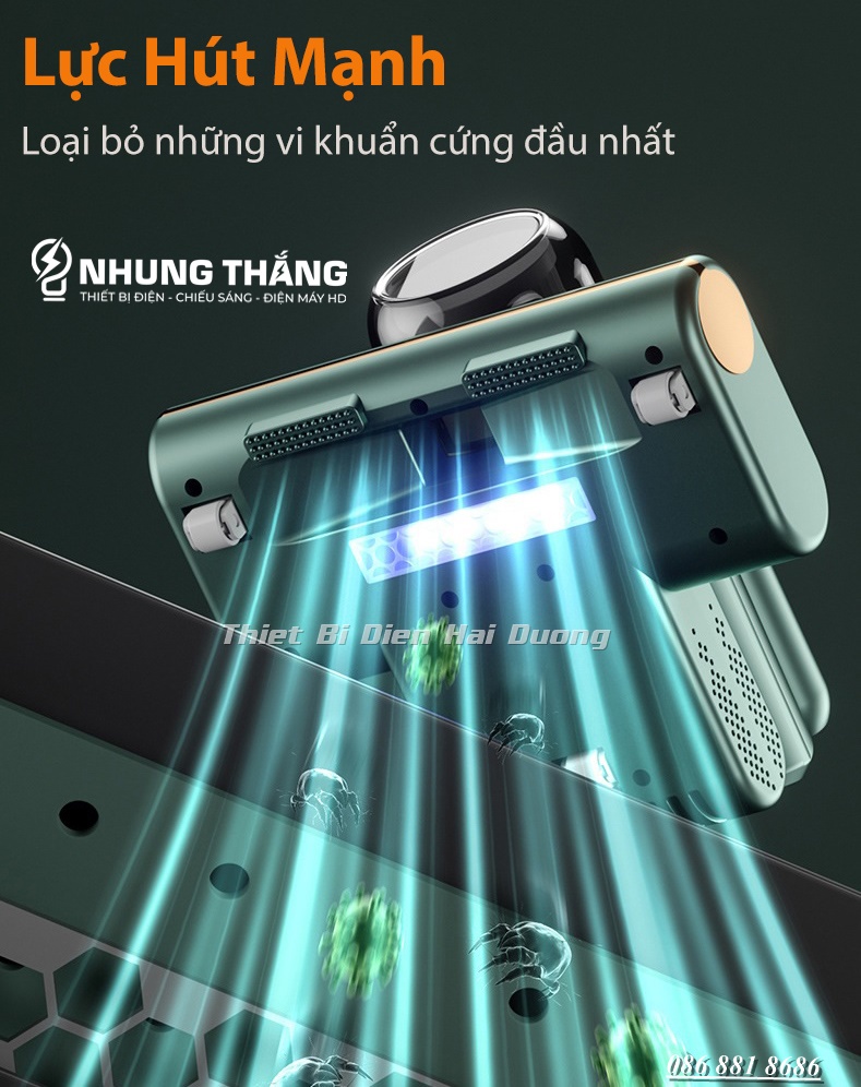 Máy Hút Bụi Giường Nệm DGS-K1 - Tích Hợp Chiếu Xạ Diệt Khuẩn UV - Pin Sạc Tích Điện - Hút Bụi Gối Đệm Giường - Có Video