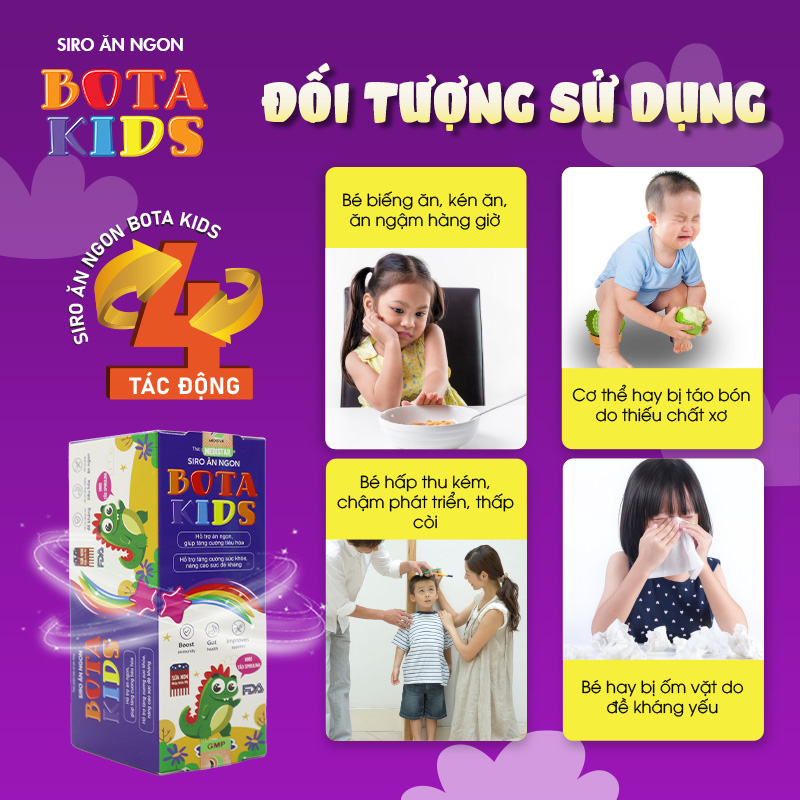 Combo 2 Hộp Siro Bota Kids Hỗ Trợ Tăng Cân Cho Bé