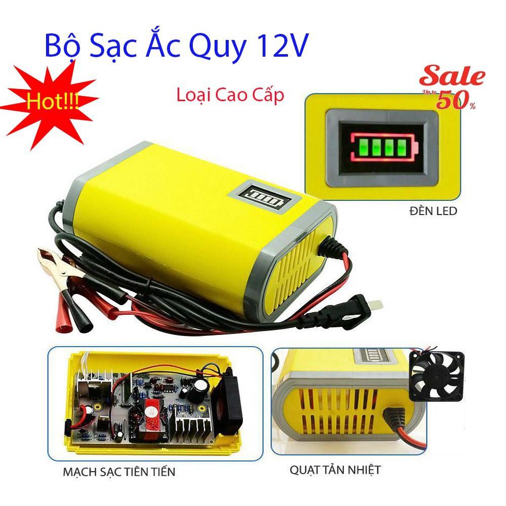 Sạc ắc quy 12V-2AH sạc bình ắc quy ô tô, xe máy từ 12Ah đến 20Ah